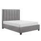 Neon Queen Platform Bed Faux Leather Upholstered Headboard Gray Wood By Casagear Home BM314285