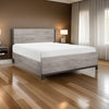 Deena Queen Bed, Painted Metal Finished Accents, Light Gray Wood Frame By Casagear Home