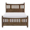 Reva Queen Bed Finial Topped Posts Vertical Slats Light Brown Wood By Casagear Home BM314291