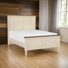 Cadie Queen Size Bed, Rosy Brown Plank Style Tops, Antique White Wood By Casagear Home