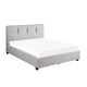 Orra Queen Platform Bed Tufted Gray Polyester Upholstery Solid Wood By Casagear Home BM314293