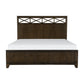 Gia Queen Bed X Shaped Panel Accents on The Headboard Dark Brown Wood By Casagear Home BM314295