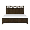 Gia Queen Bed X Shaped Panel Accents on The Headboard Dark Brown Wood By Casagear Home BM314295