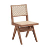 Tina 22 Inch Side Dining Chair Set of 2 Woven Rattan Natural Brown Wood By Casagear Home BM314306