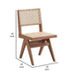 Tina 22 Inch Side Dining Chair Set of 2 Woven Rattan Natural Brown Wood By Casagear Home BM314306