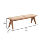 Tina 51 Inch Dining Bench, Transitional Woven Rattan, Natural Brown Wood By Casagear Home