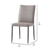 22 Inch Side Dining Chair Set of 2, Light Gray Leather, Black Finished Legs By Casagear Home