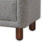 Lyno 20 Inch Nightstand, 2 Drawers, Brown Legs, Gray Boucle Upholstery By Casagear Home