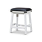 Nio 24 Inch Counter Stool Black Bonded Leather Seat Antique White Finish By Casagear Home BM314319