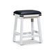 Nio 24 Inch Counter Stool Black Bonded Leather Seat Antique White Finish By Casagear Home BM314319