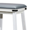 Nio 24 Inch Counter Stool Gray Bonded Leather Seat Antique White Finish By Casagear Home BM314320