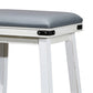 Nio 24 Inch Counter Stool, Gray Bonded Leather Seat, Antique White Finish By Casagear Home