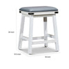 Nio 24 Inch Counter Stool Gray Bonded Leather Seat Antique White Finish By Casagear Home BM314320