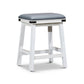 Nio 24 Inch Counter Stool Gray Bonded Leather Seat Antique White Finish By Casagear Home BM314320