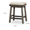 24 Inch Counter Stool Weathered Gray Finish French Gray Leather Seat By Casagear Home BM314321