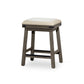 24 Inch Counter Stool Weathered Gray Finish French Gray Leather Seat By Casagear Home BM314321