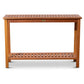 48 Inch Console Table, 2 Shelves, Slatted Design, Natural Brown Eucalyptus By Casagear Home
