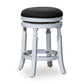 Opi 24 Inch Swivel Counter Stool, Cushioned Seat, White and Gray Finish By Casagear Home