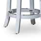 Opi 24 Inch Swivel Counter Stool, Cushioned Seat, White and Gray Finish By Casagear Home