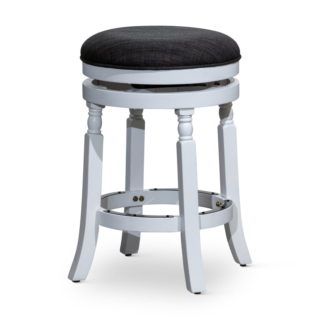 Opi 24 Inch Swivel Counter Stool Cushioned Seat White and Gray Finish By Casagear Home BM314326