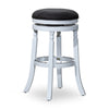 Opi 30 Inch Swivel Barstool, Round Cushioned Seat, Black Fabric, White By Casagear Home