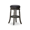 Opi 30 Inch Swivel Barstool, Round Cushioned Seat, Black Fabric, Gray By Casagear Home