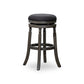 Opi 30 Inch Swivel Barstool Round Cushioned Seat Black Fabric Gray By Casagear Home BM314330