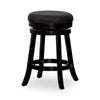 Opi 24 Inch Swivel Counter Stool, Charcoal Gray Polyester, Espresso Brown By Casagear Home