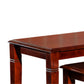 3 Piece Nesting Side Accent Table Set Sleek Carved Cherry Brown Wood By Casagear Home BM314335