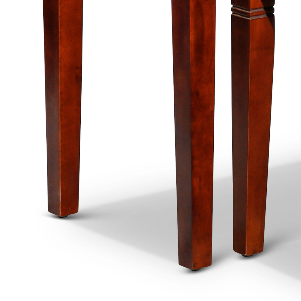 3 Piece Nesting Side Accent Table Set, Sleek Carved Cherry Brown Wood By Casagear Home