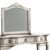 Fyn 60 Inch Vanity Desk Set with Stool and Mirror White Solid Wood By Casagear Home BM314381