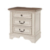 Beny 27 Inch Nightstand with 3 Drawers, Black Handles, White Wood Finish By Casagear Home