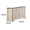 Beny 62 Inch Wide Dresser with 7 Drawers Black Handles White Wood Finish By Casagear Home BM314383