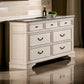 Beny 62 Inch Wide Dresser with 7 Drawers Black Handles White Wood Finish By Casagear Home BM314383