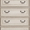 Beny 52 Inch Tall Dresser Chest with 5 Drawers Black Handles White Wood By Casagear Home BM314384