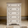 Beny 52 Inch Tall Dresser Chest with 5 Drawers Black Handles White Wood By Casagear Home BM314384