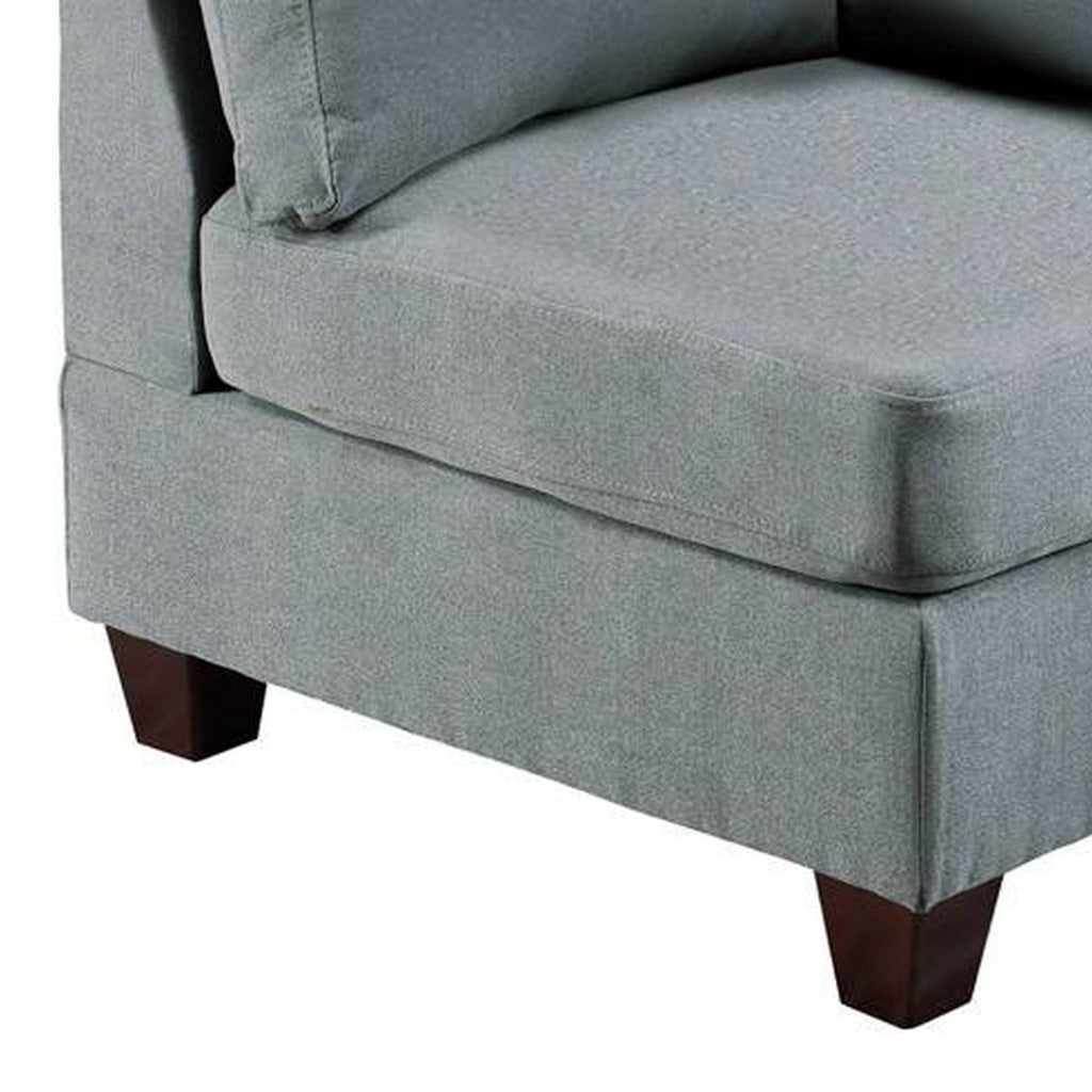 Remy 32 Inch Modular Corner Sofa Chair Soft Gray Chenille Solid Wood By Casagear Home BM314385