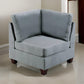 Remy 32 Inch Modular Corner Sofa Chair Soft Gray Chenille Solid Wood By Casagear Home BM314385