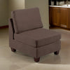 Remy 32 Inch Modular Armless Sofa Chair, Soft Brown Chenille, Solid Wood By Casagear Home
