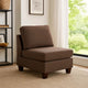 Remy 32 Inch Modular Armless Sofa Chair, Soft Brown Chenille, Solid Wood By Casagear Home