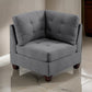 Lemy 32 Inch Modular Corner Sofa Chair Tufted Gray Upholstery Solid Wood By Casagear Home BM314389