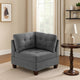 Lemy 32 Inch Modular Corner Sofa Chair, Tufted Gray Upholstery, Solid Wood By Casagear Home