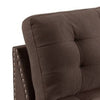 Lemy 32 Inch Modular Armless Sofa Chair, Tufted Brown Fabric, Solid Wood By Casagear Home
