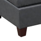 Hina 37 Inch Ottoman Black Faux Leather Upholstery Solid Wood By Casagear Home BM314399