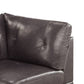 Hina 37 Inch Modular Corner Sofa Chair, Padded Brown Faux Leather, Wood By Casagear Home