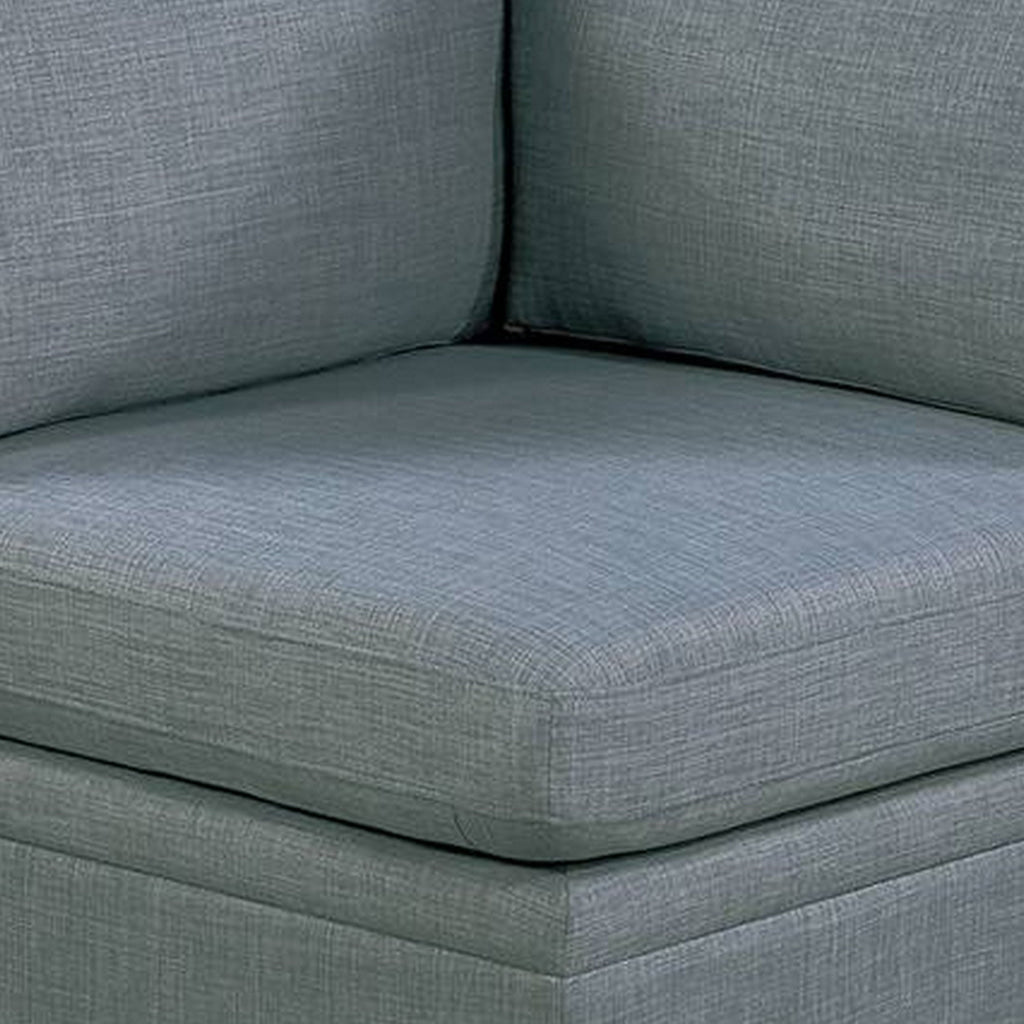 Gimy 37 Inch Modular Corner Sofa Chair Gray Dorris Upholstery Wood By Casagear Home BM314407