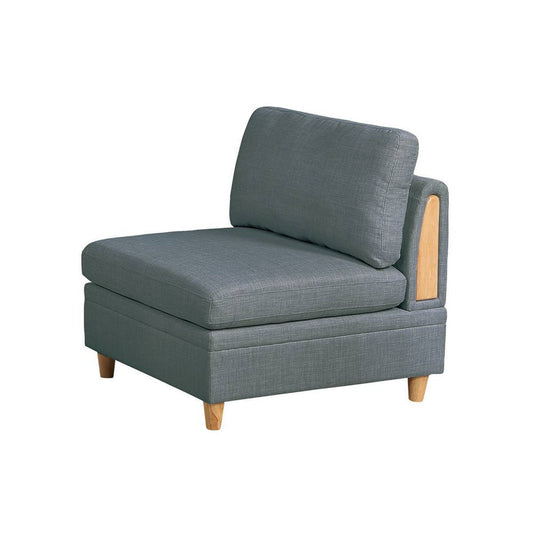 Gimy 37 Inch Modular Armless Sofa Chair, Gray Dorris Upholstery, Wood By Casagear Home