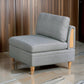 Gimy 37 Inch Modular Armless Sofa Chair Light Gray Dorris Fabric Wood By Casagear Home BM314410