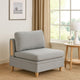 Gimy 37 Inch Modular Armless Sofa Chair, Light Gray Dorris Fabric, Wood By Casagear Home