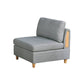 Gimy 37 Inch Modular Armless Sofa Chair Light Gray Dorris Fabric Wood By Casagear Home BM314410